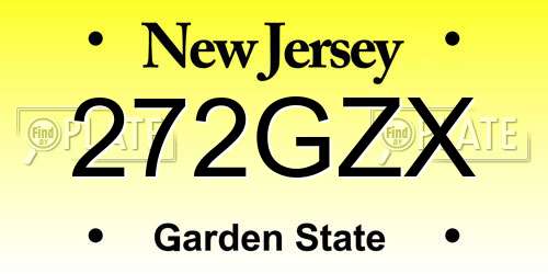 272GZX New Jersey License Plate