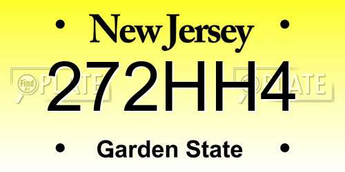 272HH4 New Jersey License Plate