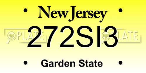 272SI3 New Jersey License Plate