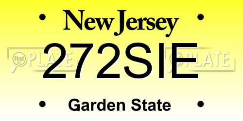 272SIE New Jersey License Plate