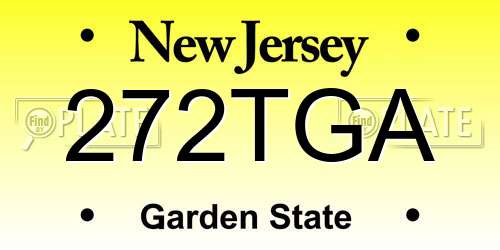 272TGA New Jersey License Plate