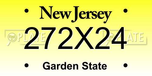 272X24 New Jersey License Plate
