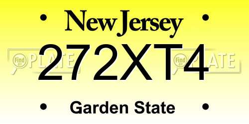 272XT4 New Jersey License Plate