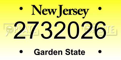 2732026 New Jersey License Plate