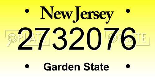 2732076 New Jersey License Plate
