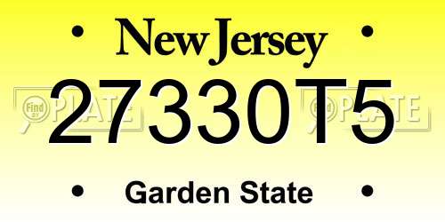 27330T5 New Jersey License Plate