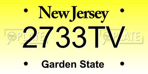 2733TV New Jersey License Plate