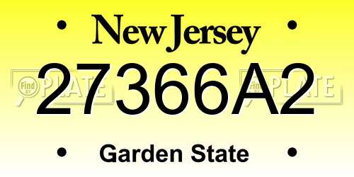 27366A2 New Jersey License Plate