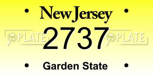 2737 New Jersey License Plate