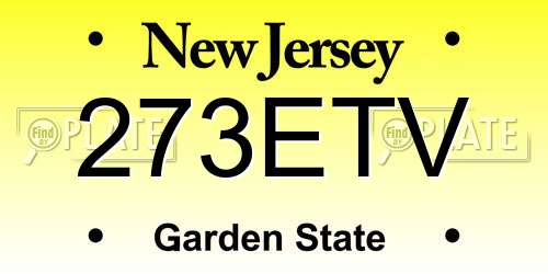 273ETV New Jersey License Plate