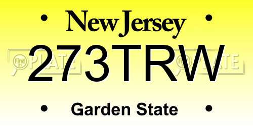 273TRW New Jersey License Plate