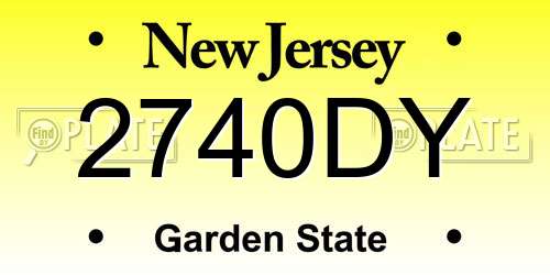 2740DY New Jersey License Plate