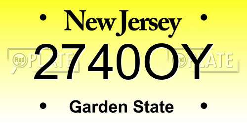 2740OY New Jersey License Plate