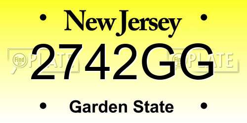 2742GG New Jersey License Plate