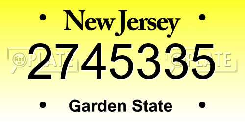 2745335 New Jersey License Plate