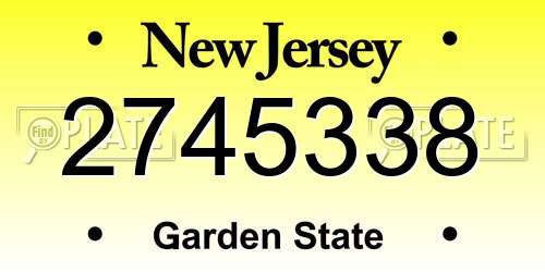 2745338 New Jersey License Plate