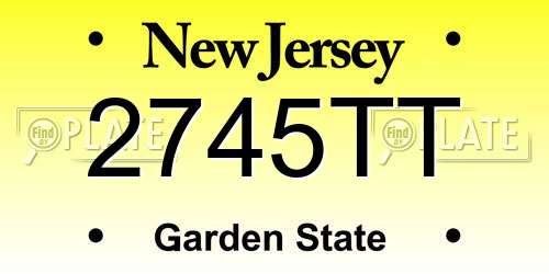 2745TT New Jersey License Plate