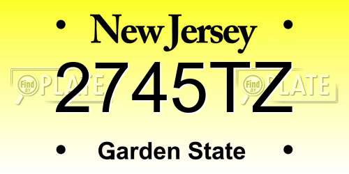 2745TZ New Jersey License Plate