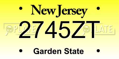 2745ZT New Jersey License Plate