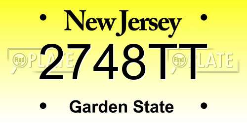2748TT New Jersey License Plate