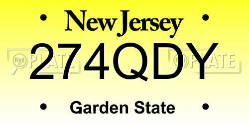 274QDY New Jersey License Plate
