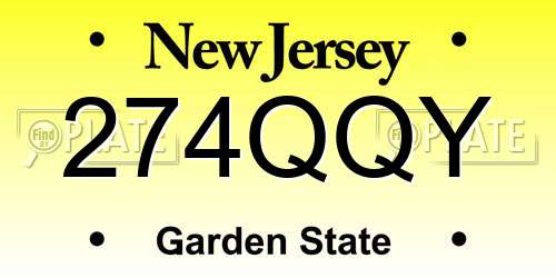 274QQY New Jersey License Plate