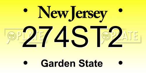 274ST2 New Jersey License Plate