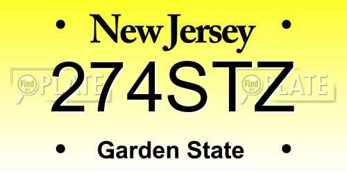 274STZ New Jersey License Plate