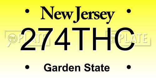 274THC New Jersey License Plate