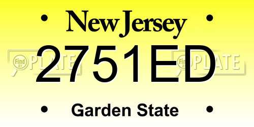 2751ED New Jersey License Plate