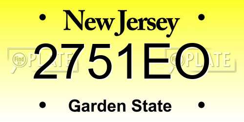 2751EO New Jersey License Plate