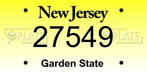 27549 New Jersey License Plate