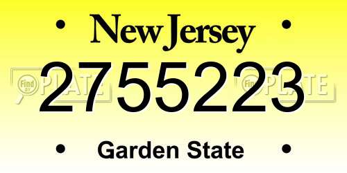 2755223 New Jersey License Plate