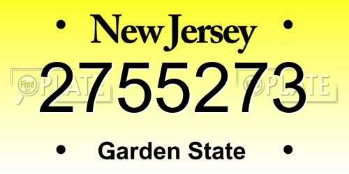 2755273 New Jersey License Plate
