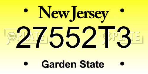27552T3 New Jersey License Plate