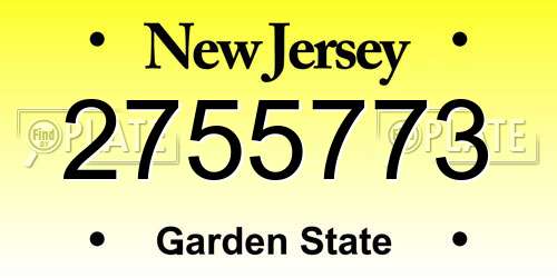 2755773 New Jersey License Plate