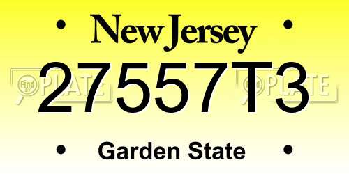 27557T3 New Jersey License Plate
