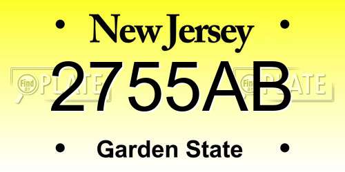 2755AB New Jersey License Plate