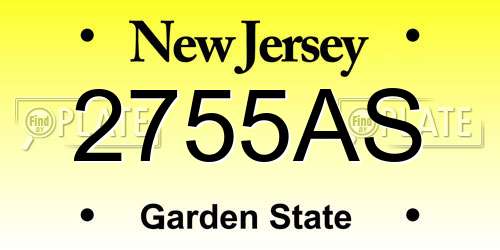 2755AS New Jersey License Plate