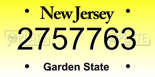 2757763 New Jersey License Plate