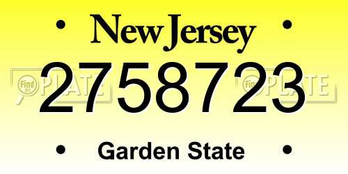 2758723 New Jersey License Plate
