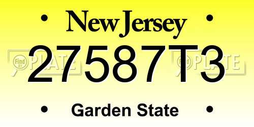 27587T3 New Jersey License Plate