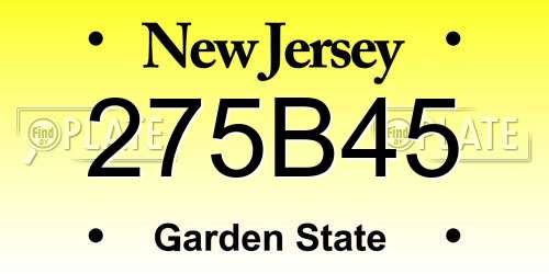 275B45 New Jersey License Plate