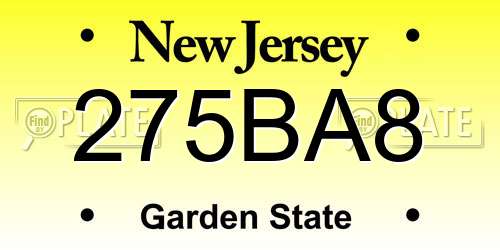 275BA8 New Jersey License Plate