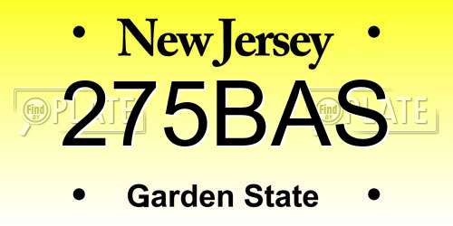 275BAS New Jersey License Plate
