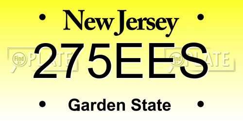 275EES New Jersey License Plate