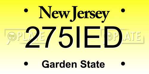 275IED New Jersey License Plate