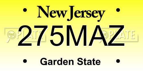 275MAZ New Jersey License Plate