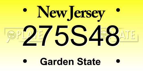 275S48 New Jersey License Plate