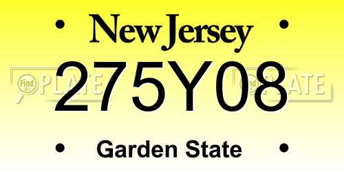 275Y08 New Jersey License Plate